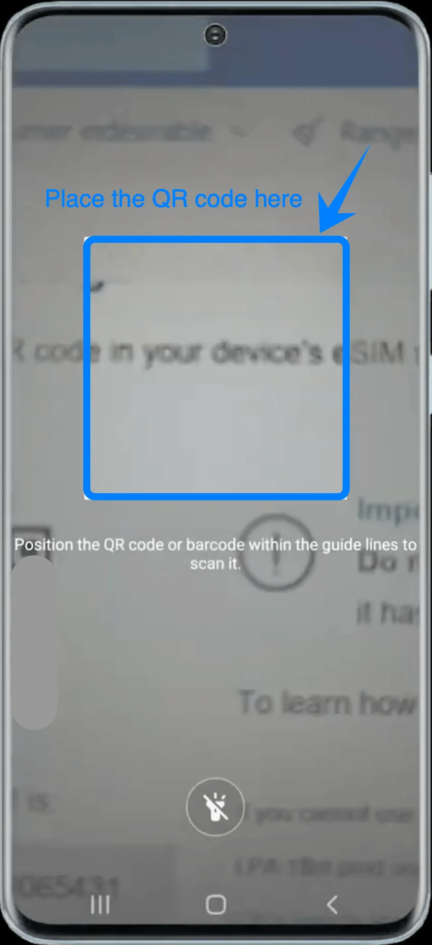 Place the QR Code S20