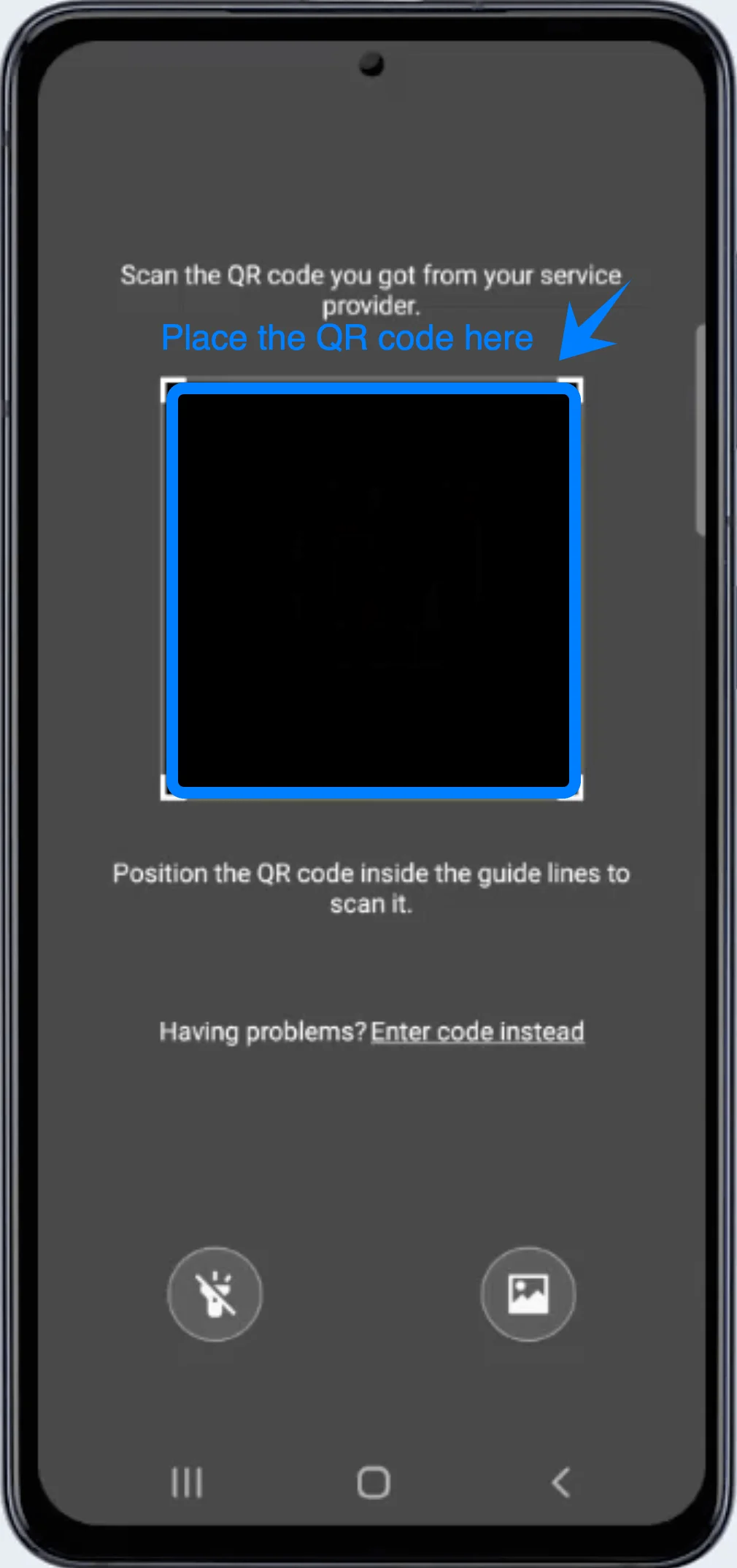 Place the QR Code S21 Place the QR Code S21