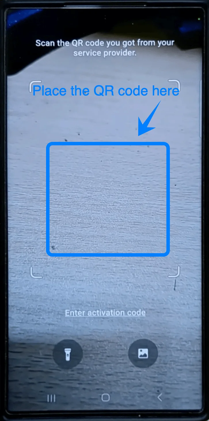 Place the QR Code S23 Ultra