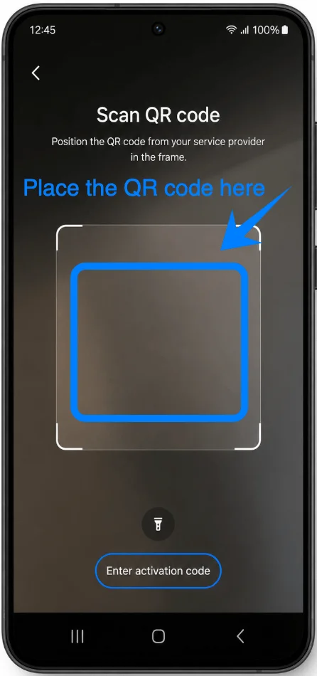 Place the QR Code S23P Place the QR Code S23P