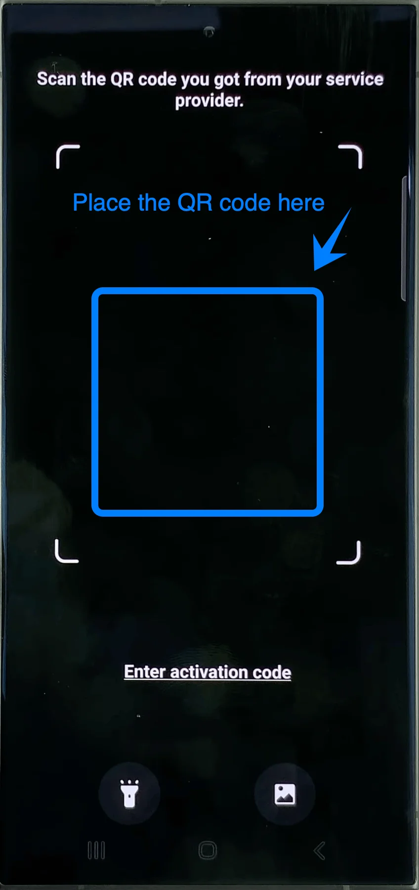 Place the QR Code S24 Ultra