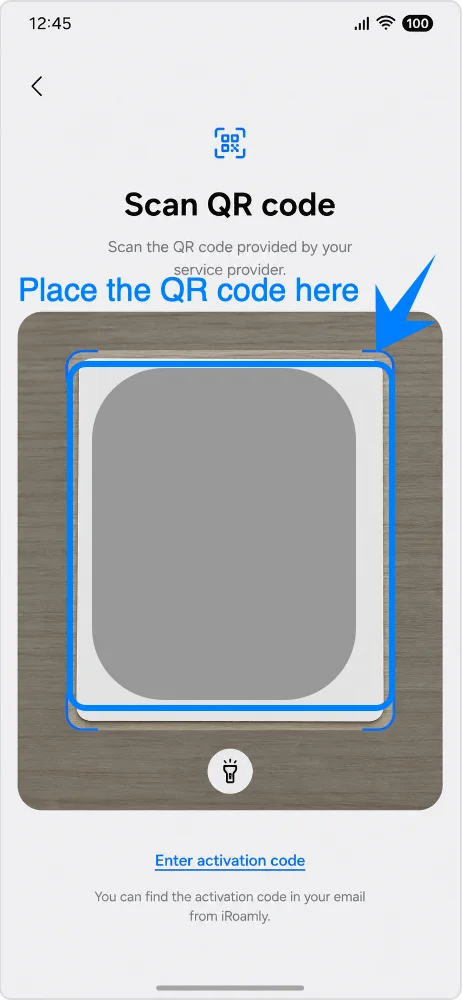 Place the QR Code S25P