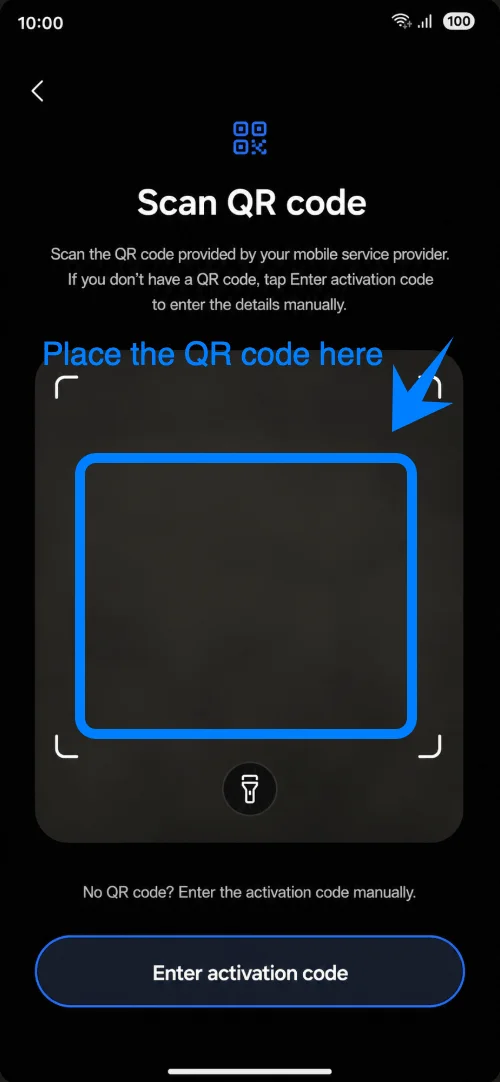 Place the QR Code S25 Ultra
