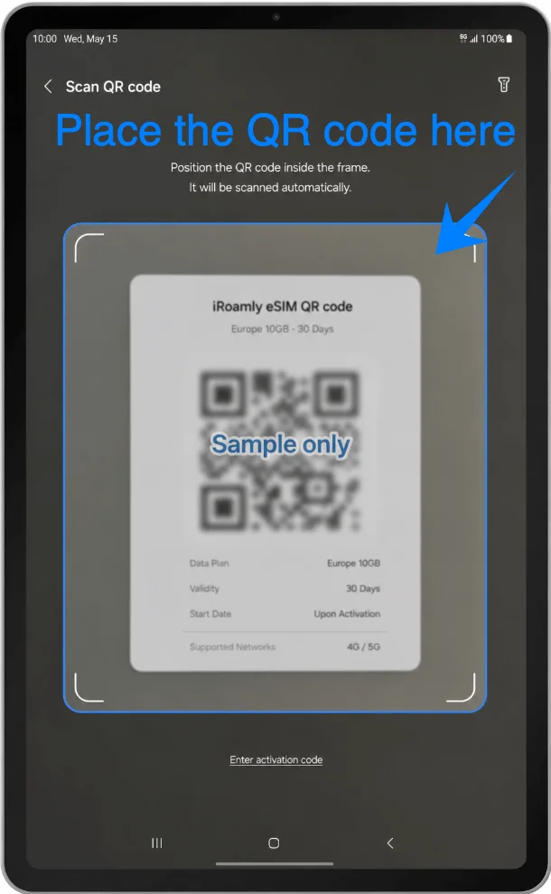 Place the QR Code S9 FE Plus Place the QR Code S9 FE Plus
