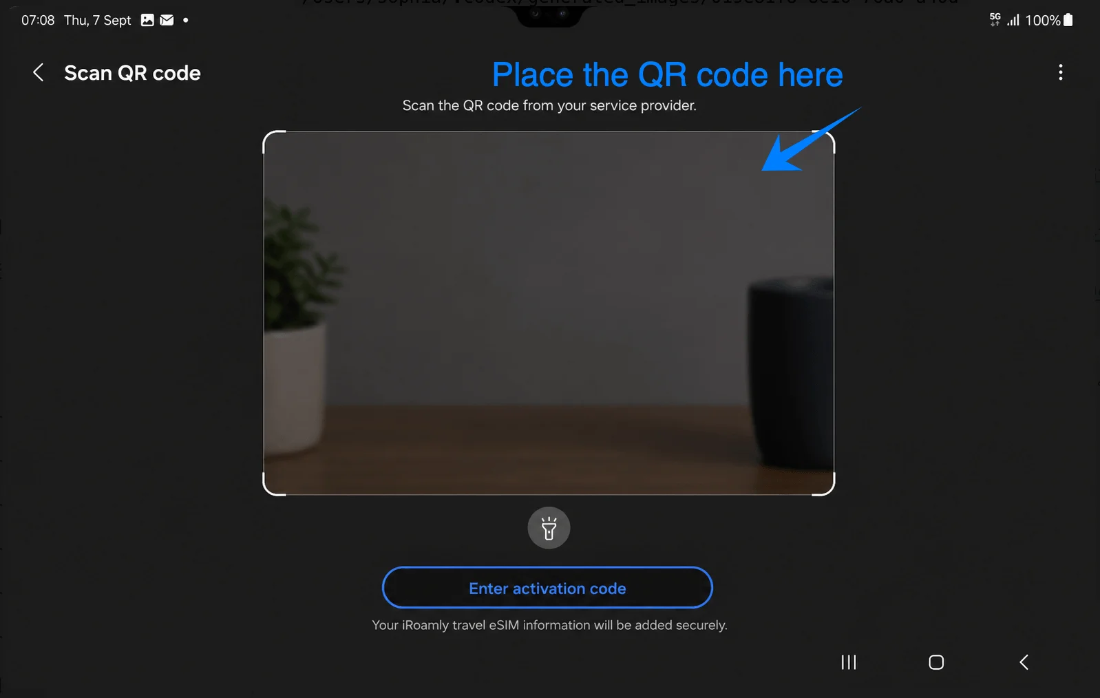 Place the QR Code S9 Plus Place the QR Code S9 Plus