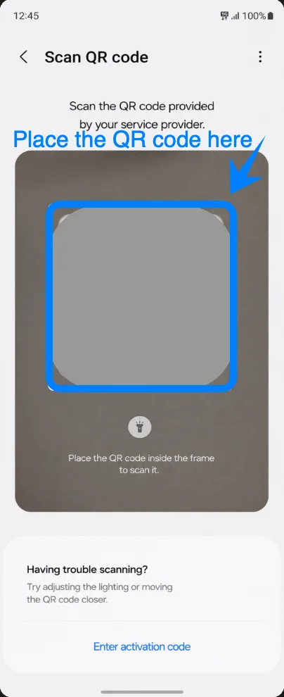 Place the QR Code Z Flip