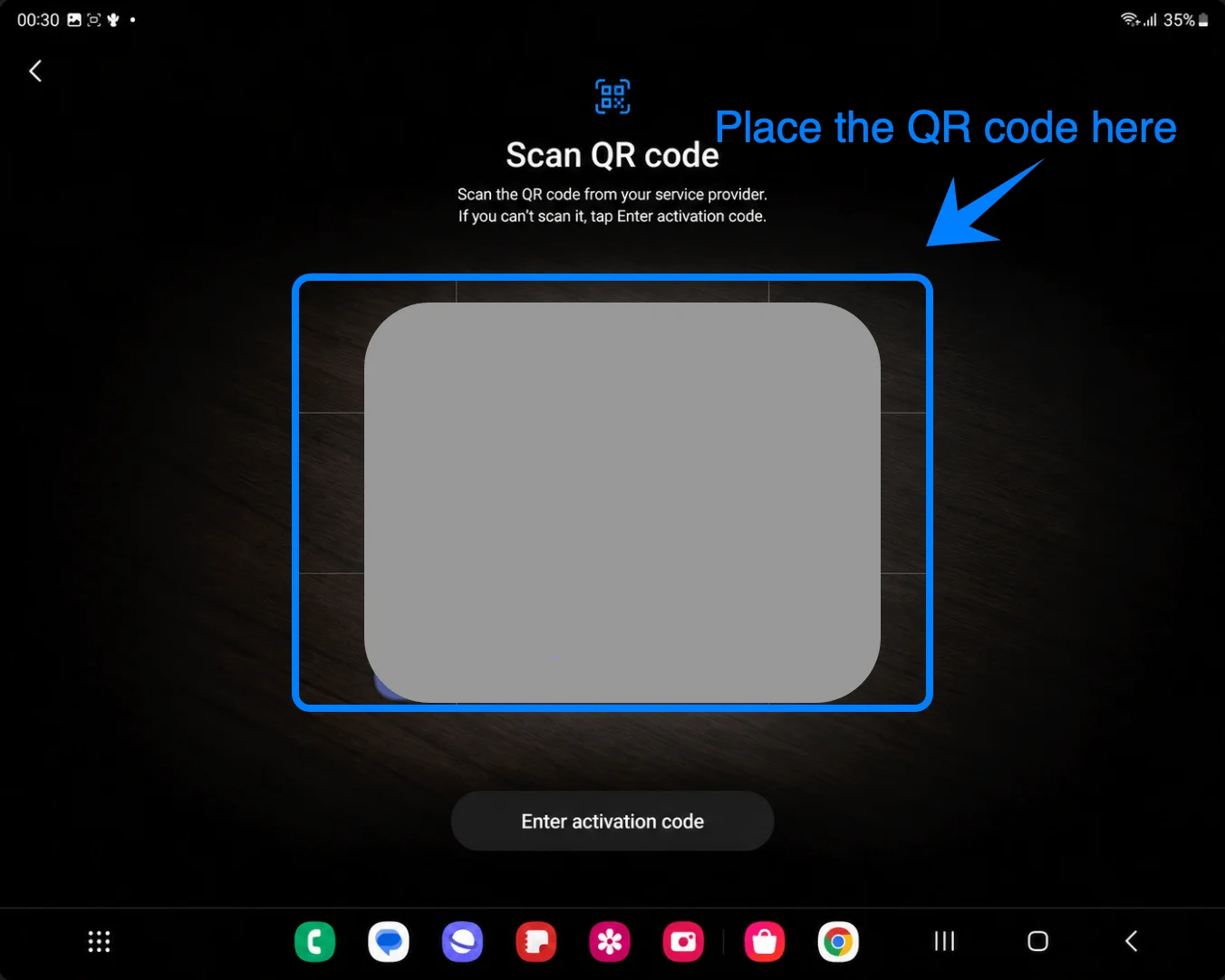Place the QR Code Z Fold2