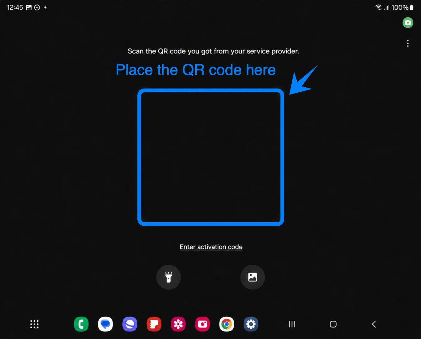 Place the QR Code Z Fold3