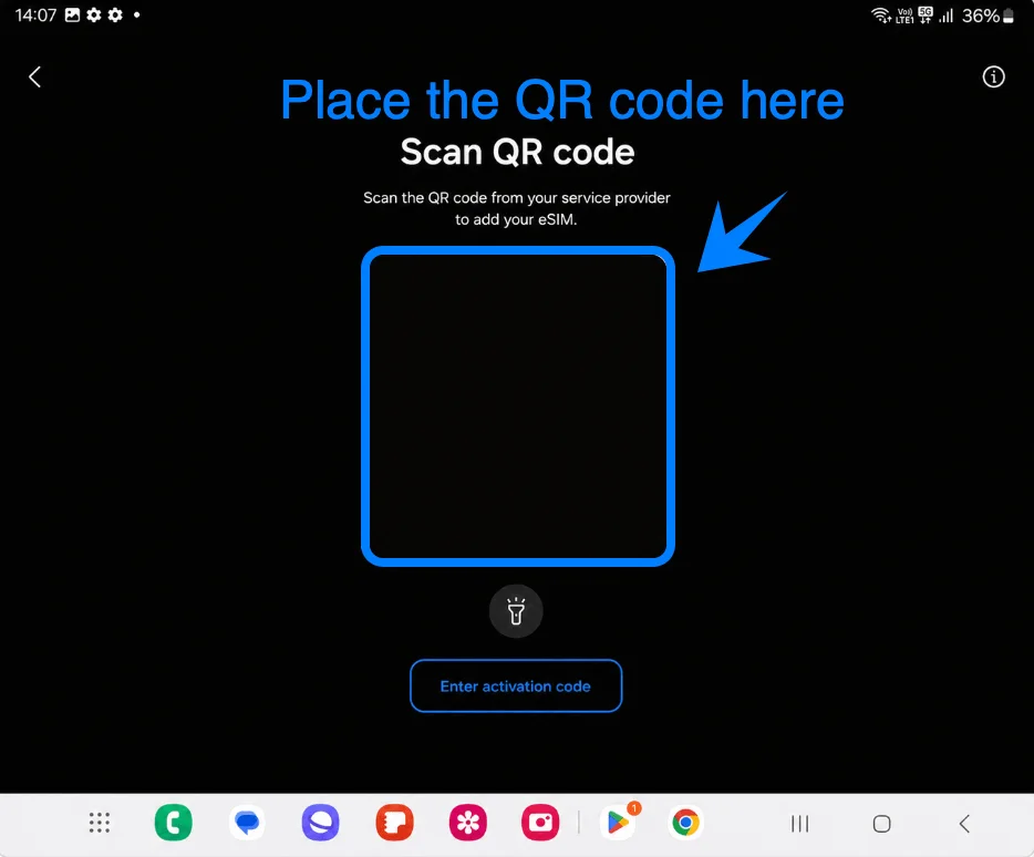 Place the QR Code Z Fold5