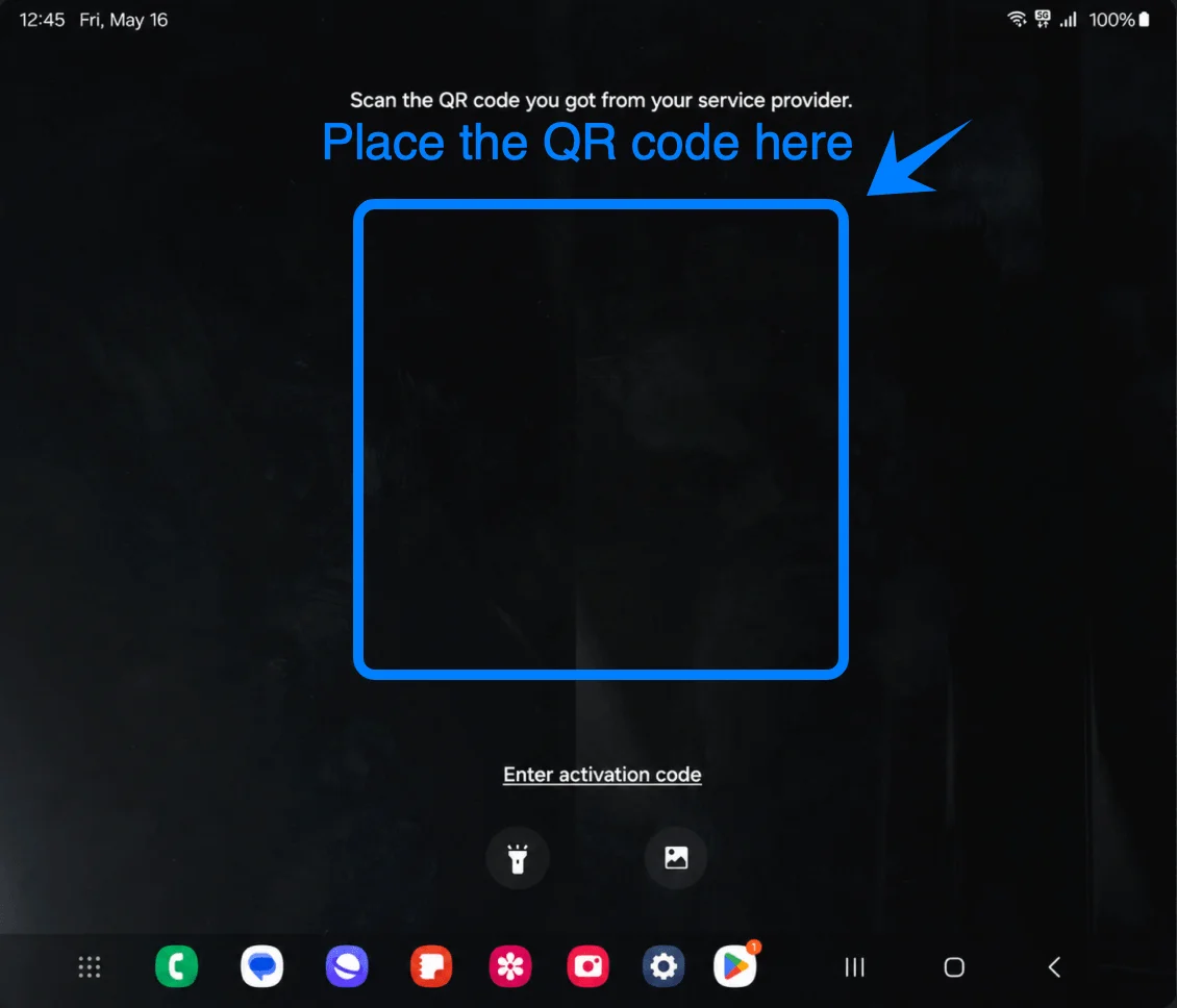 Place the QR Code Z Fold6