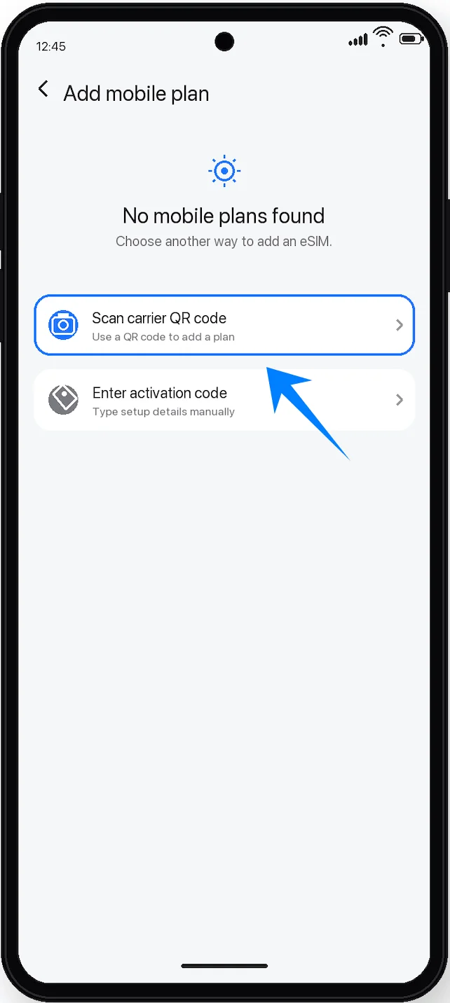 Scan Carrier QR Code S21 Ultra