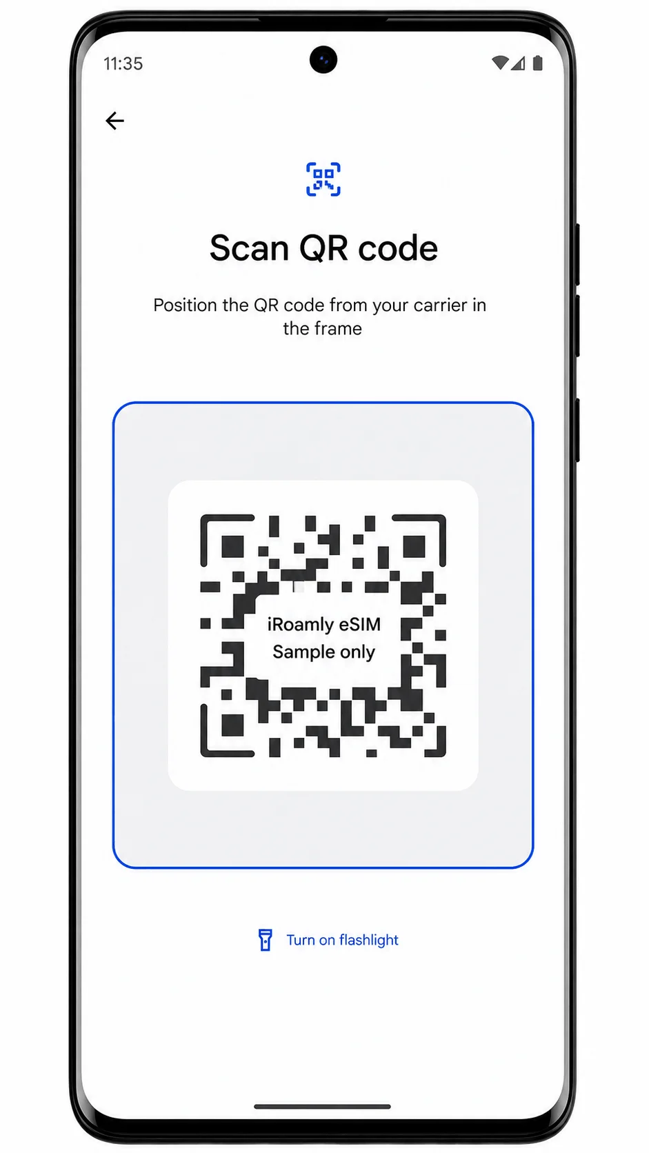 Scanner di codici QR del Motorola Edge 2023 per l'installazione della eSIM iRoamly Scanner di codici QR del Motorola Edge 2023 per l'installazione della eSIM iRoamly