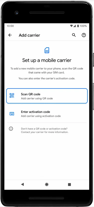 Scan the QR Code (Pixel 2)