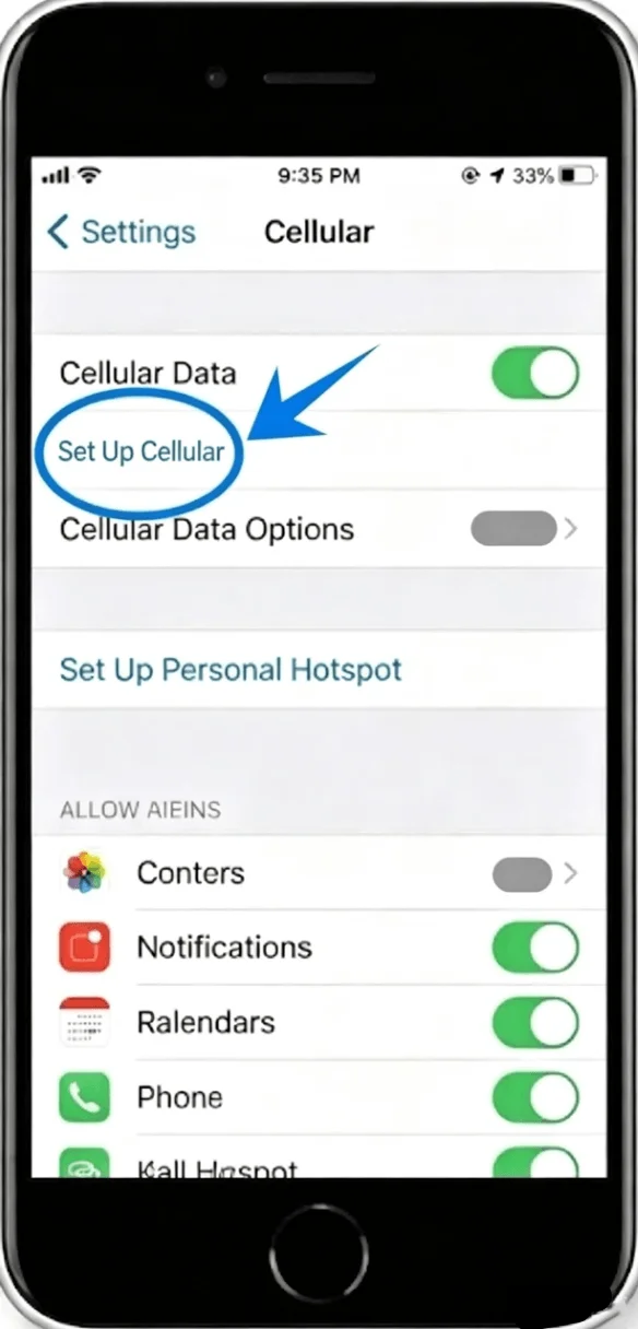 Set Up Cellular SE 2