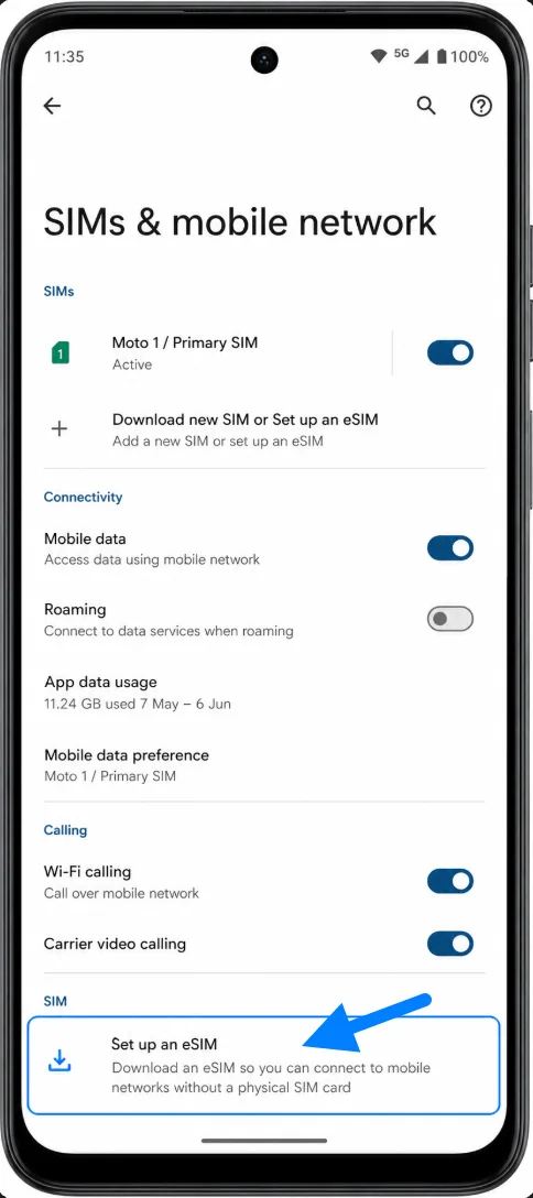 Set Up eSIM G52J