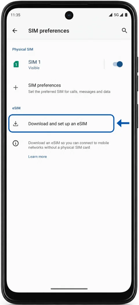 Set Up eSIM G53
