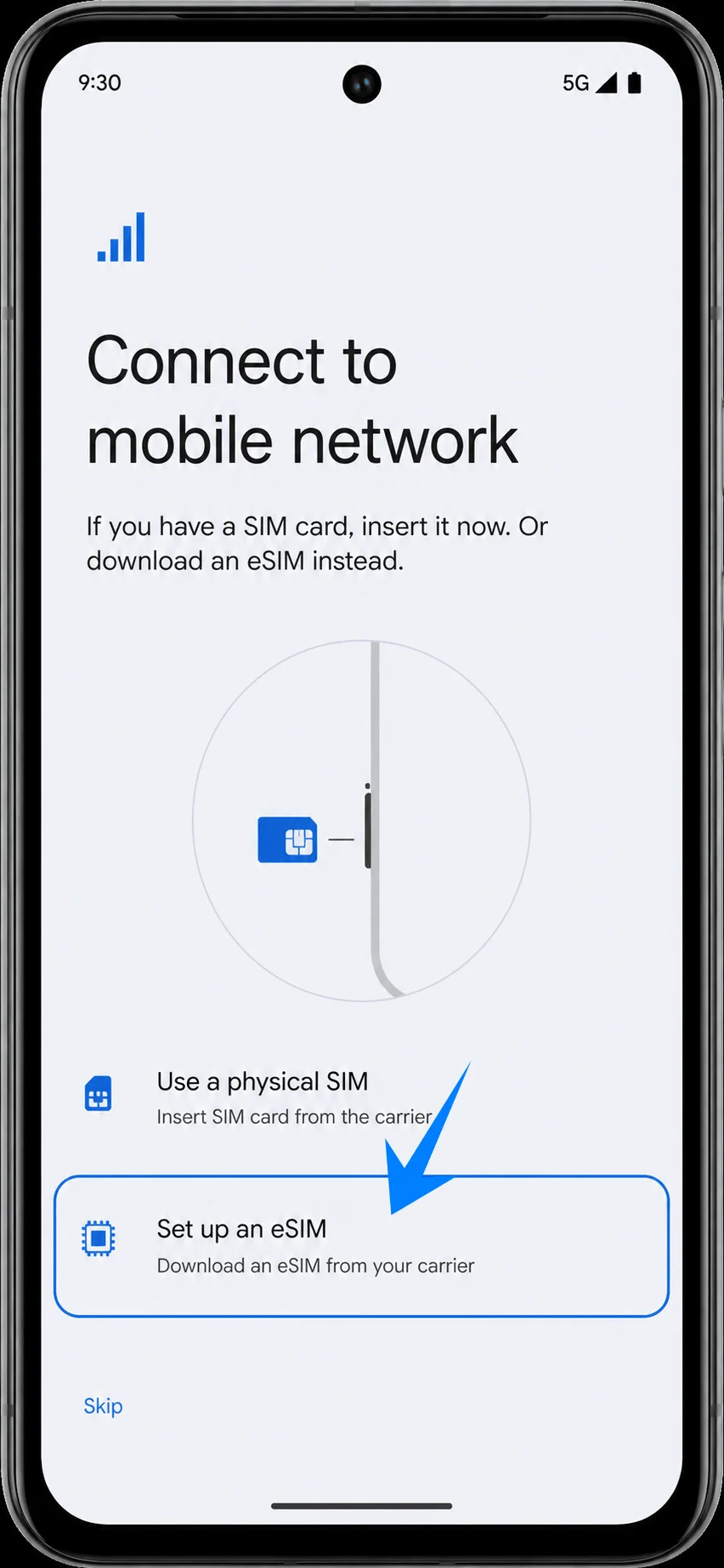 Set Up eSIM Pixel 8a