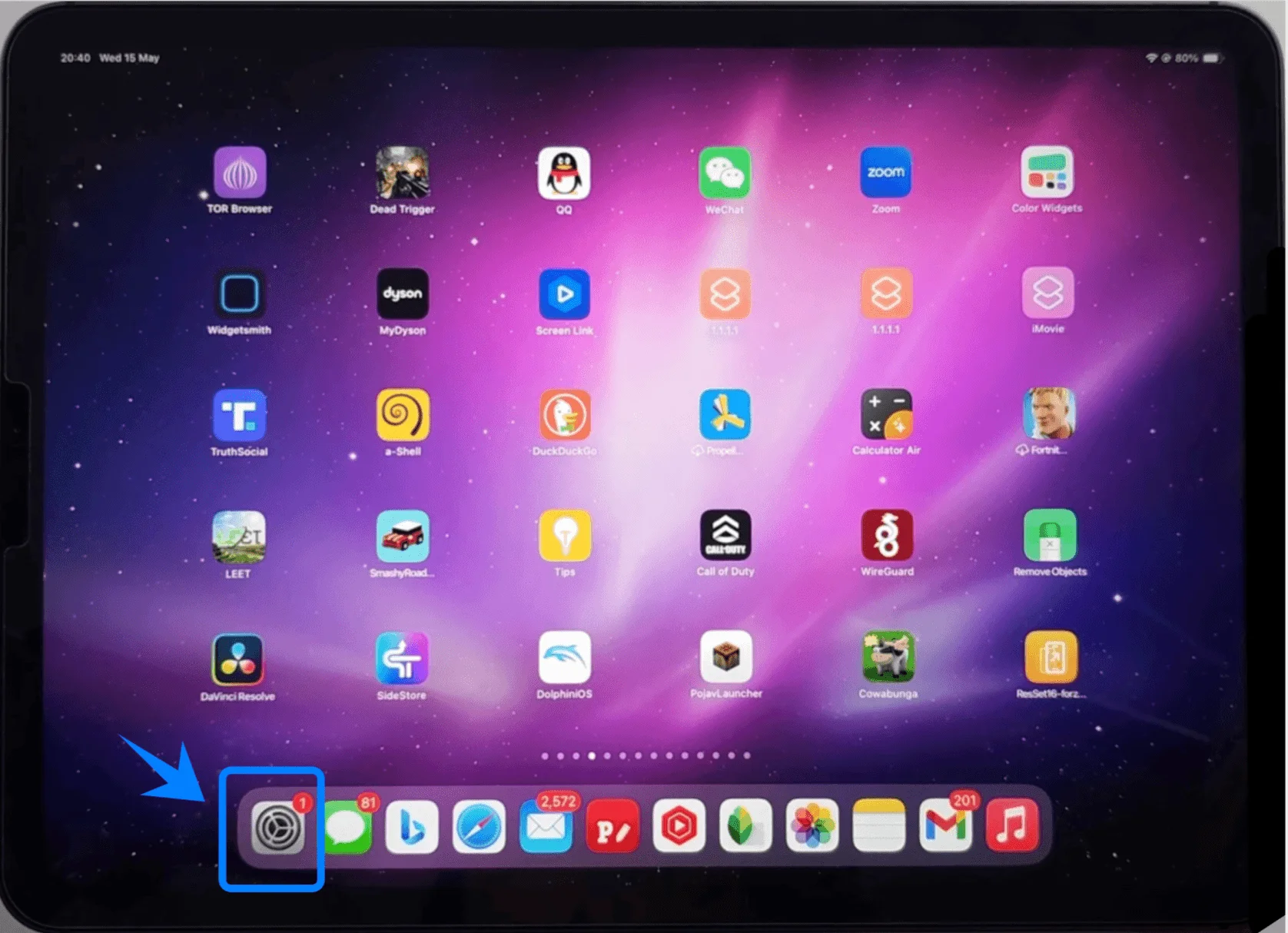 Settings iPad Pro 12.9 Inch