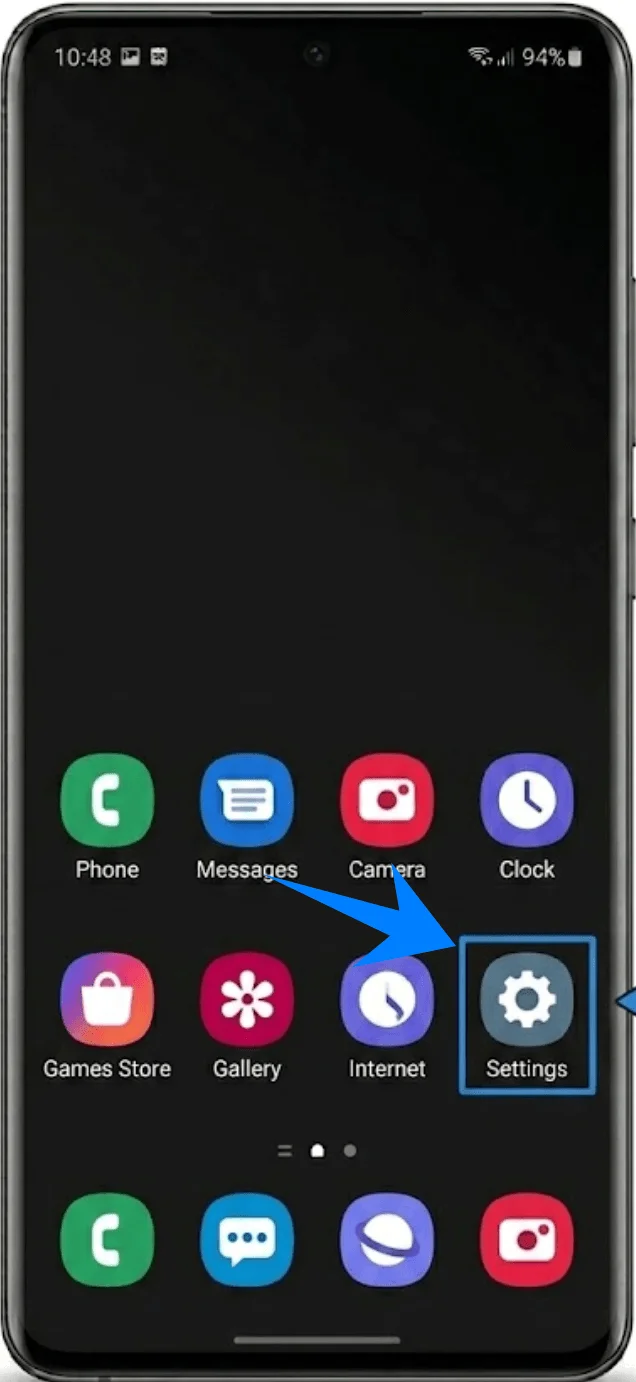 Settings S20 Ultra