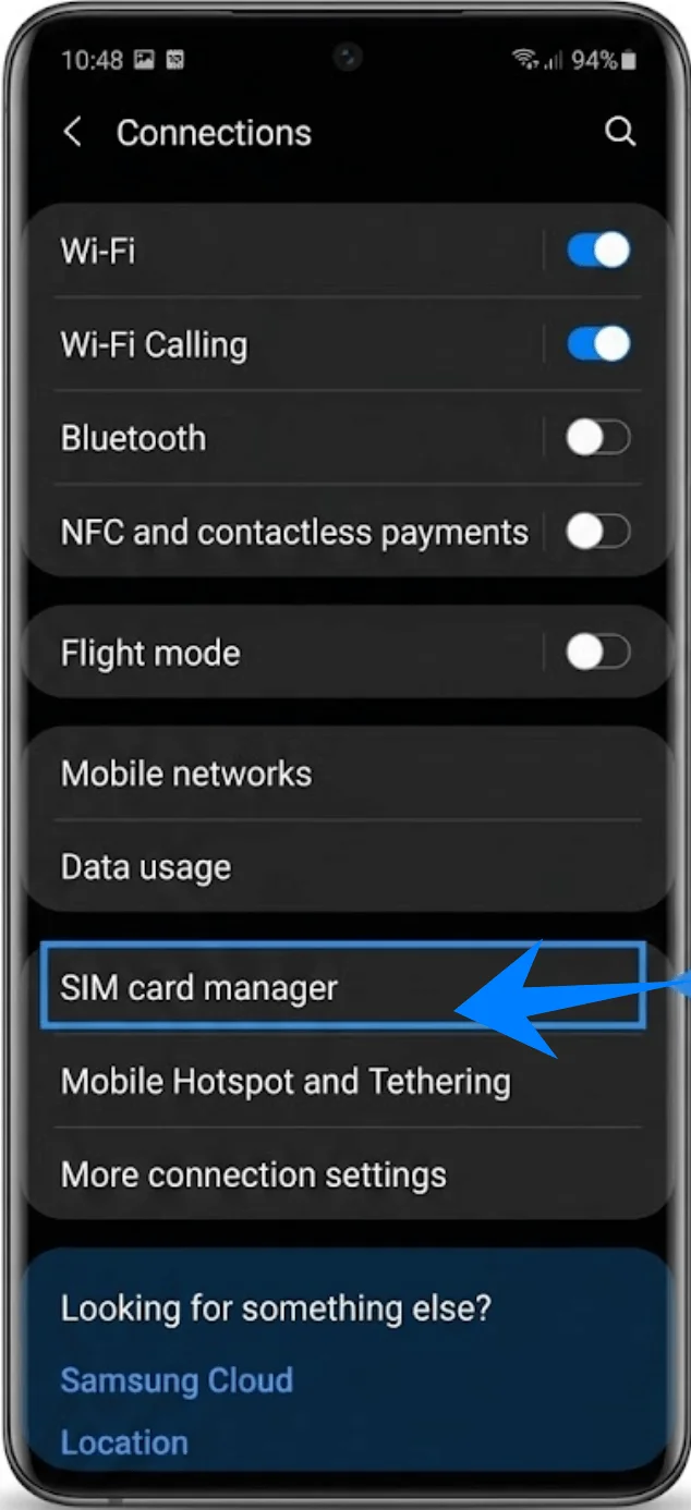 SIM Card Manager S20 Ultra