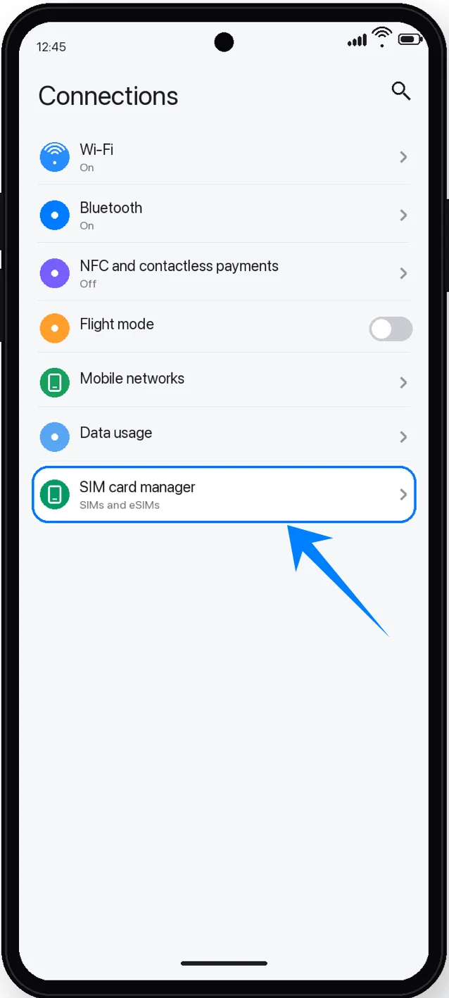 SIM Card Manager S21 Ultra
