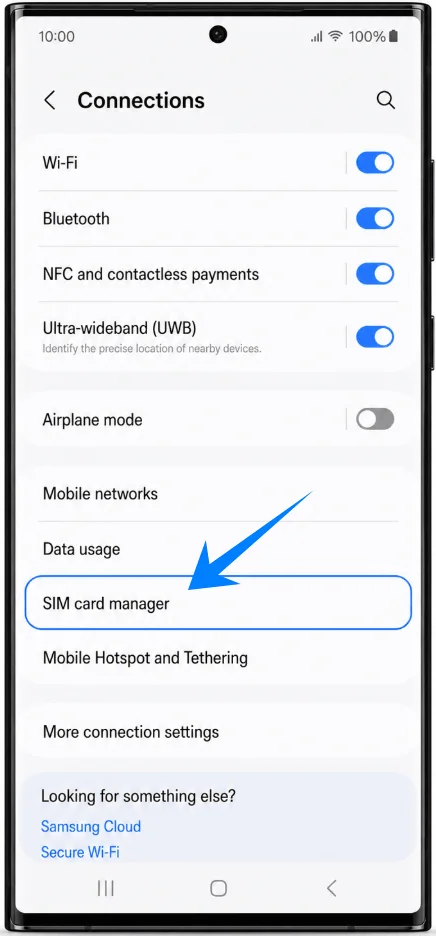 SIM Card Manager S22 Ultra