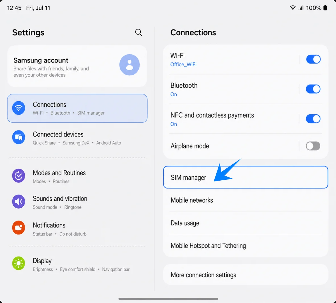 SIM Manager Z Fold7