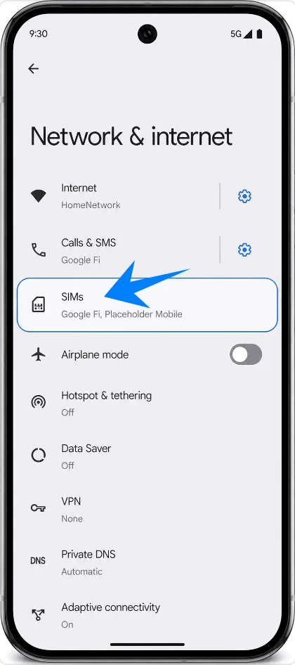 SIMs Pixel 10 Pro