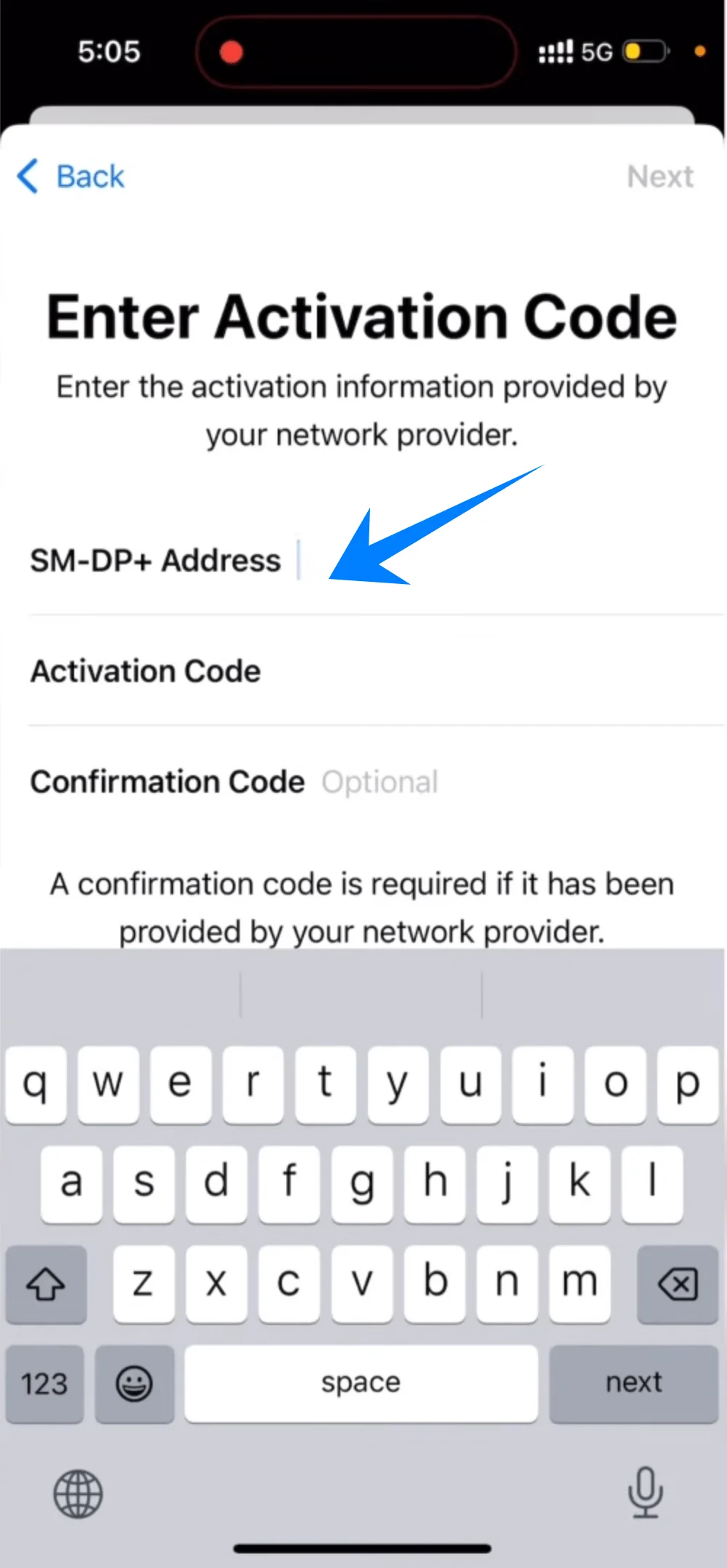 SM-DP Address 15 Plus