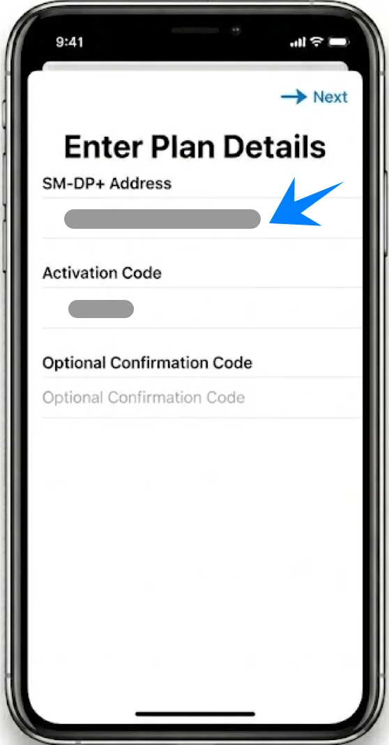 SM-DP Address XS SM-DP Address XS