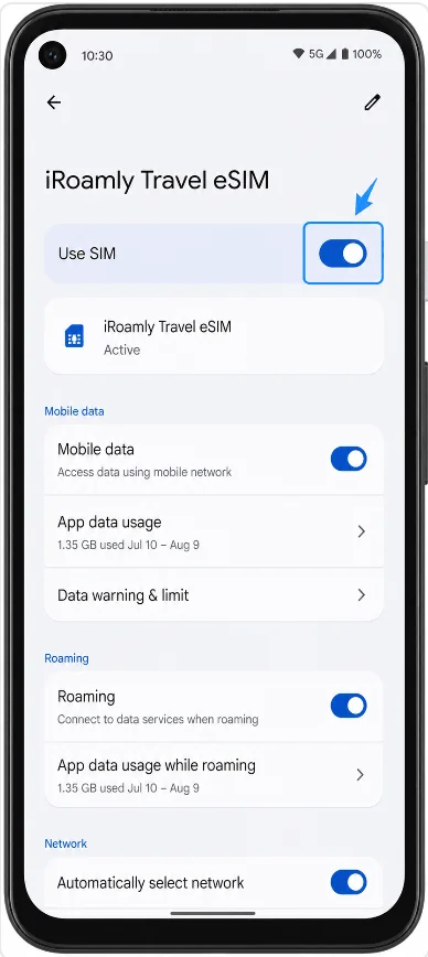 Use eSIM 5a