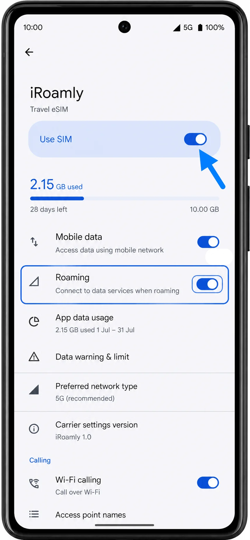 Use eSIM 6a