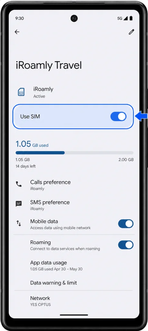 Use eSIM 7A