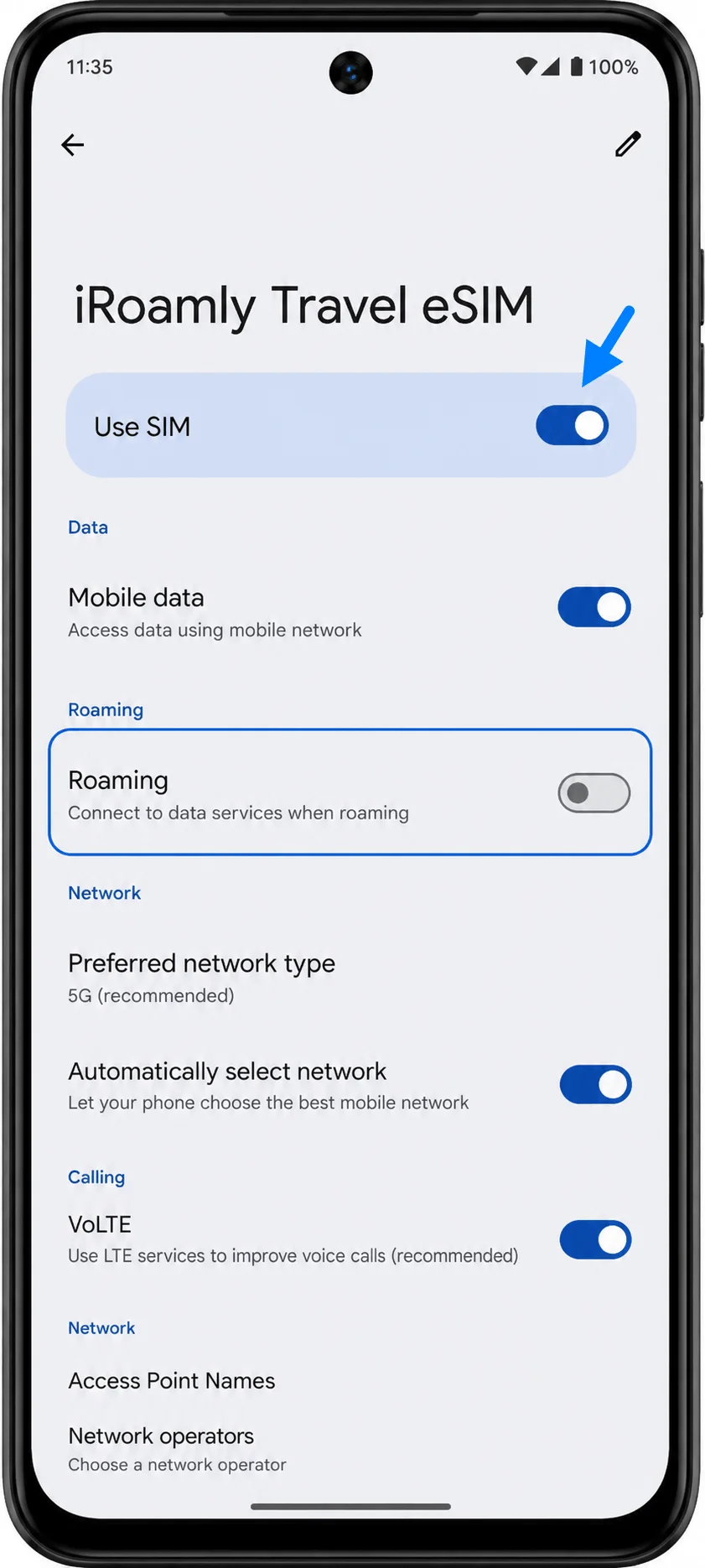 Use eSIM G53J