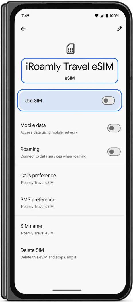 Use SIM Off 9 Pro Fold
