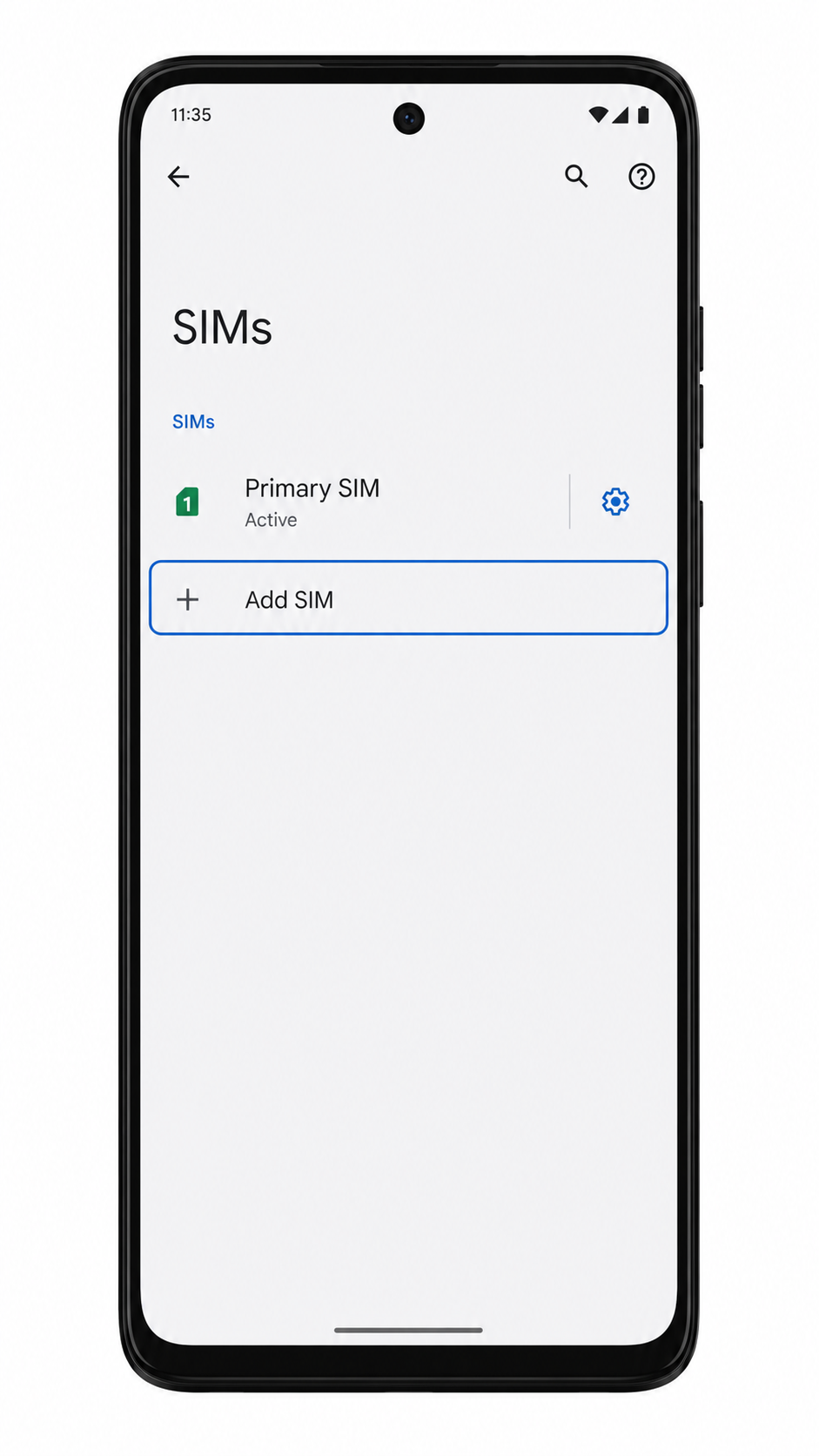 Moto G86 SIMs page with Add SIM highlighted for adding an iRoamly eSIM