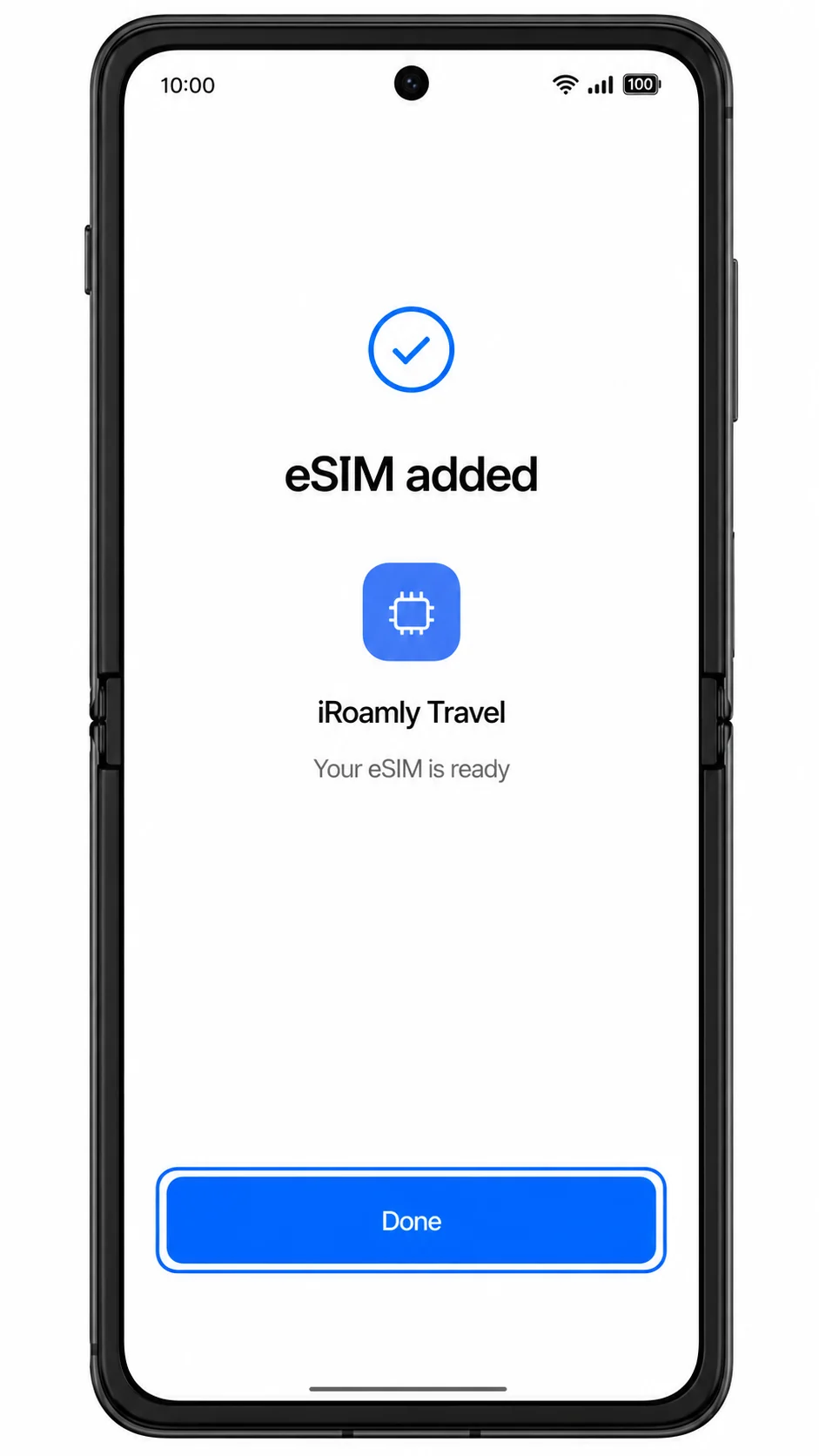 Oppo Find N3 eSIM setup complete screen showing Done highlighted