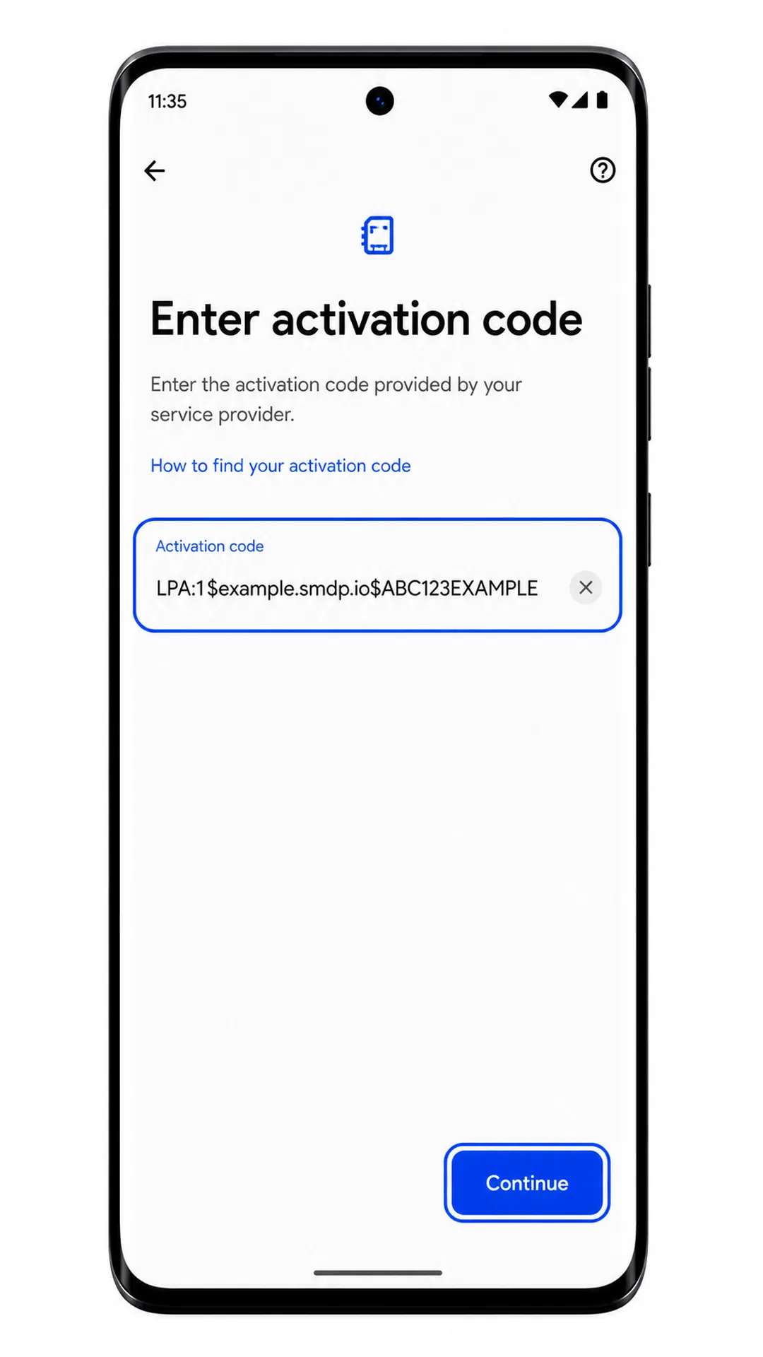Schermata di attivazione manuale della eSIM sul Motorola Edge 60 Fusion per la configurazione iRoamly