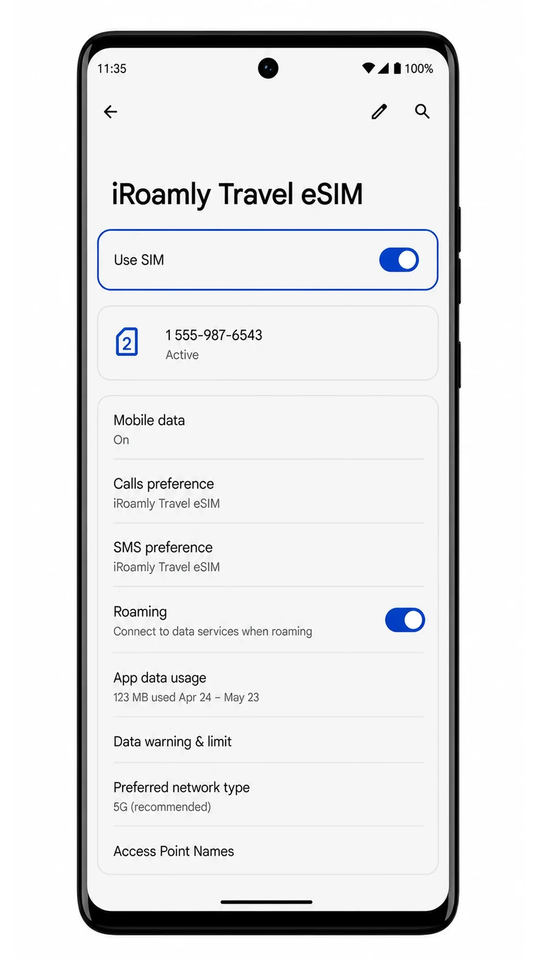 Motorola Edge Confirm Step 2: Use SIM enabled