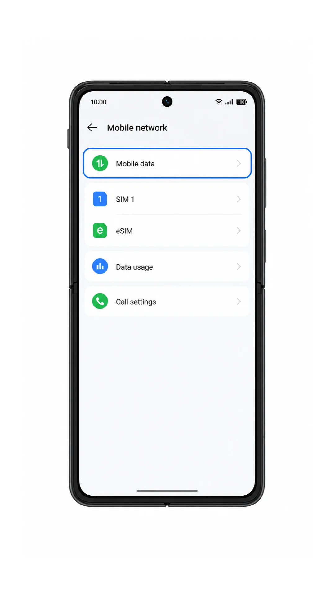 Oppo Find X8 Pro Mobile network page showing Mobile data highlighted