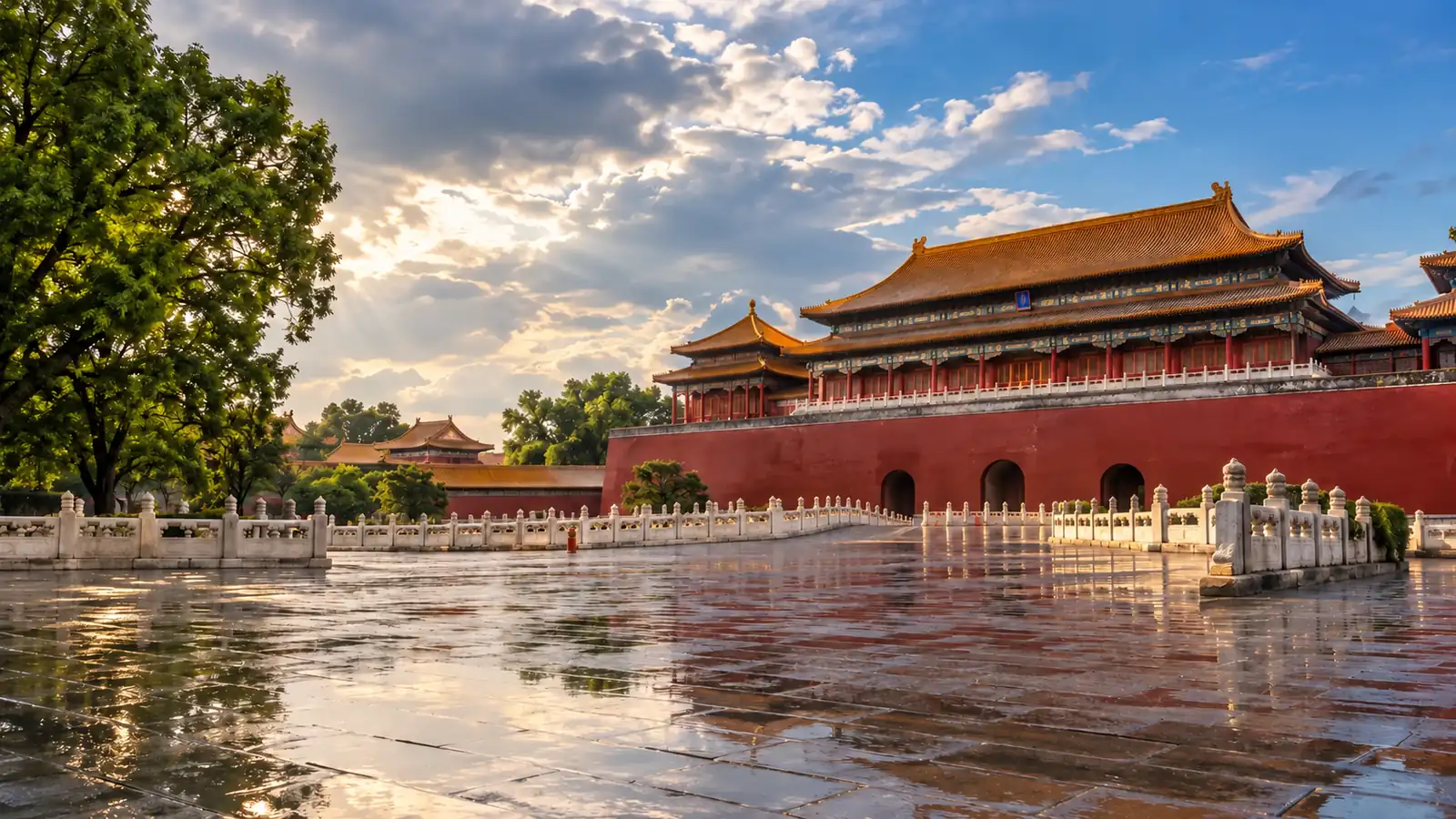 Forbidden City courtyard after a summer shower Forbidden City courtyard after a summer shower