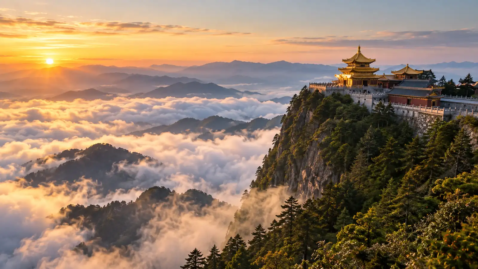Mount Emei Golden Summit Golden Summit above clouds on Mount Emei