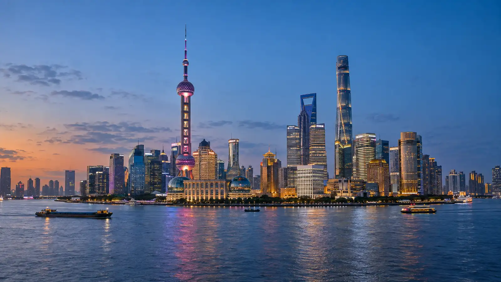 Shanghai’s Pudong skyline viewed across the Huangpu River from the Bund Shanghai’s Pudong skyline viewed across the Huangpu River from the Bund