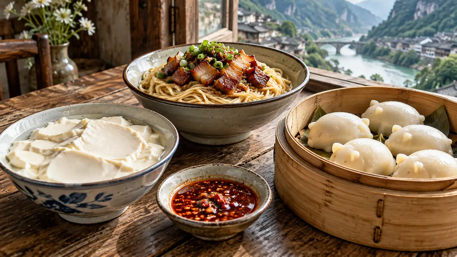Yanjin douhua piglet cake and smoked pork noodles Yanjin douhua piglet cake and smoked pork noodles