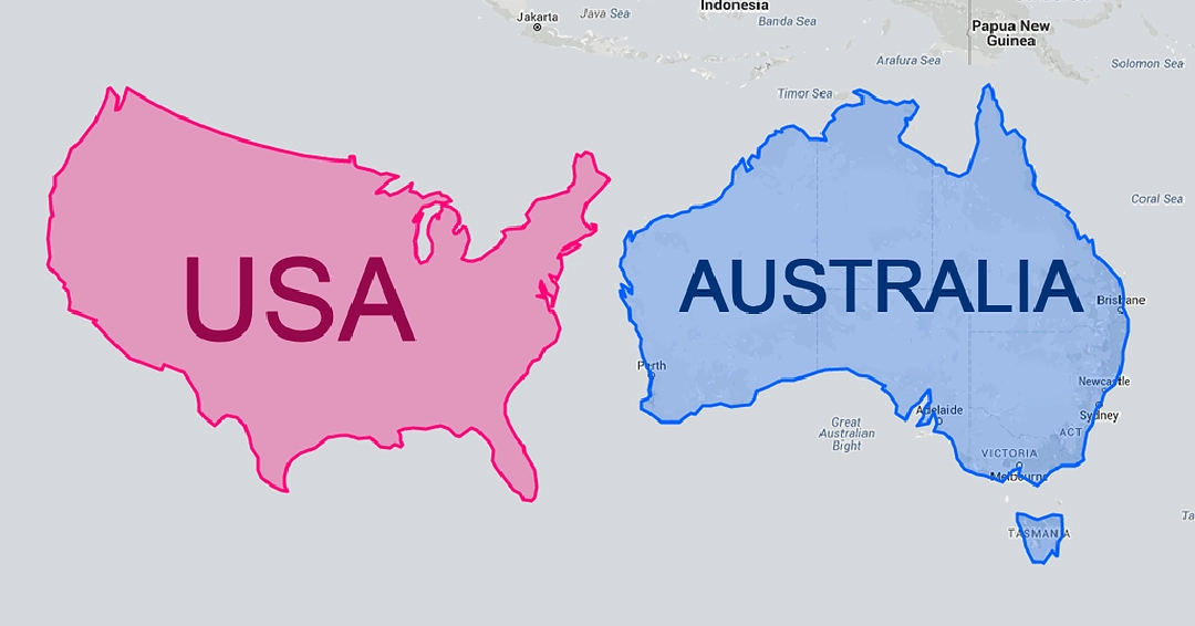 Area Comparison Between the US and Australia