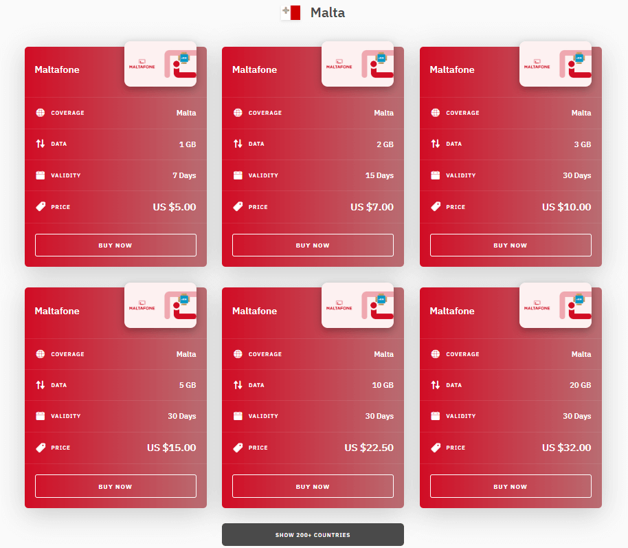 Airalo Malta  Esim Plans