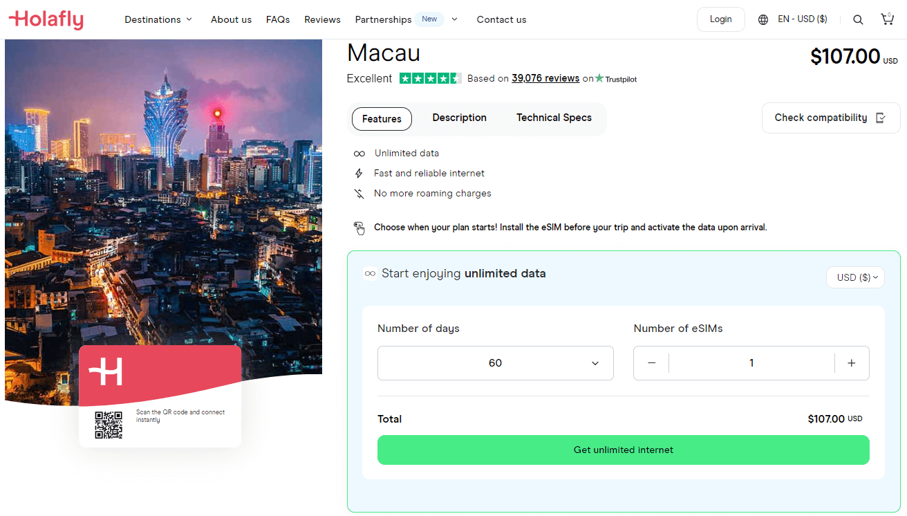 Holafly Macau  Esim Plans