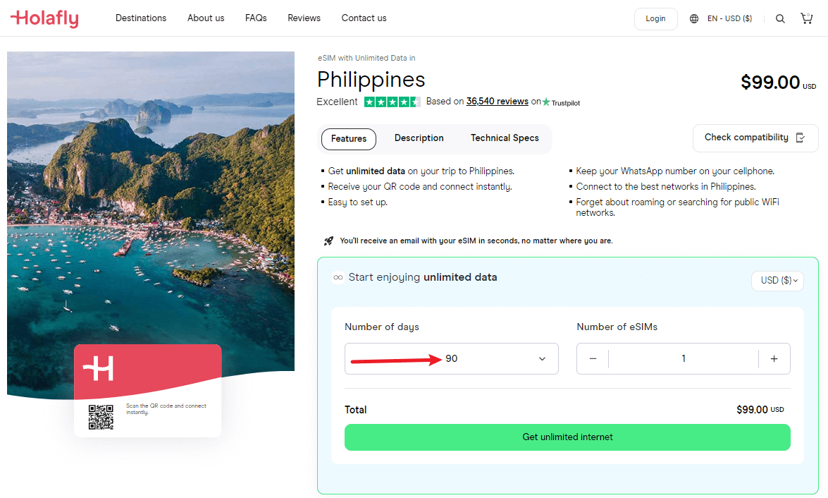 Holafly 菲律賓 eSIM 計劃
