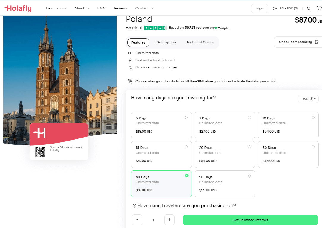 Holafly Poland Esim Plans