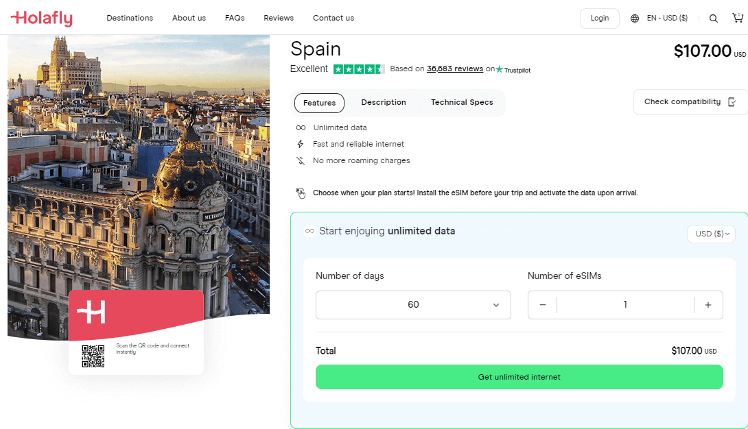 Piani Holafly Spagna eSIM